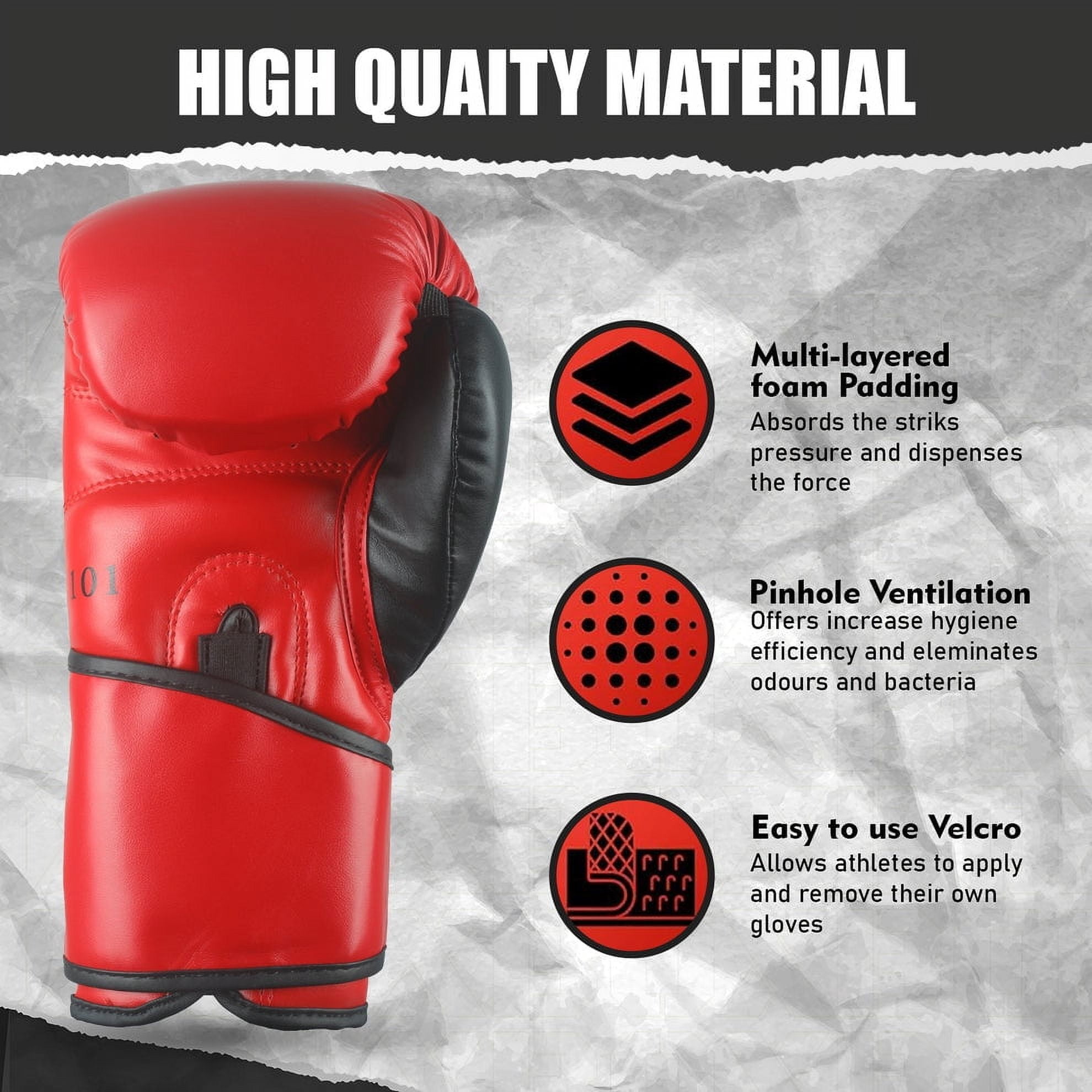 High Line Red Boxing Gloves for Men and Women| Premium Punching Gloves/Boxing Training Gloves Made with Faux Leather| Free Wrist Wraps and Bag Included (10 oz, 12 oz, 14 oz & 16 oz)