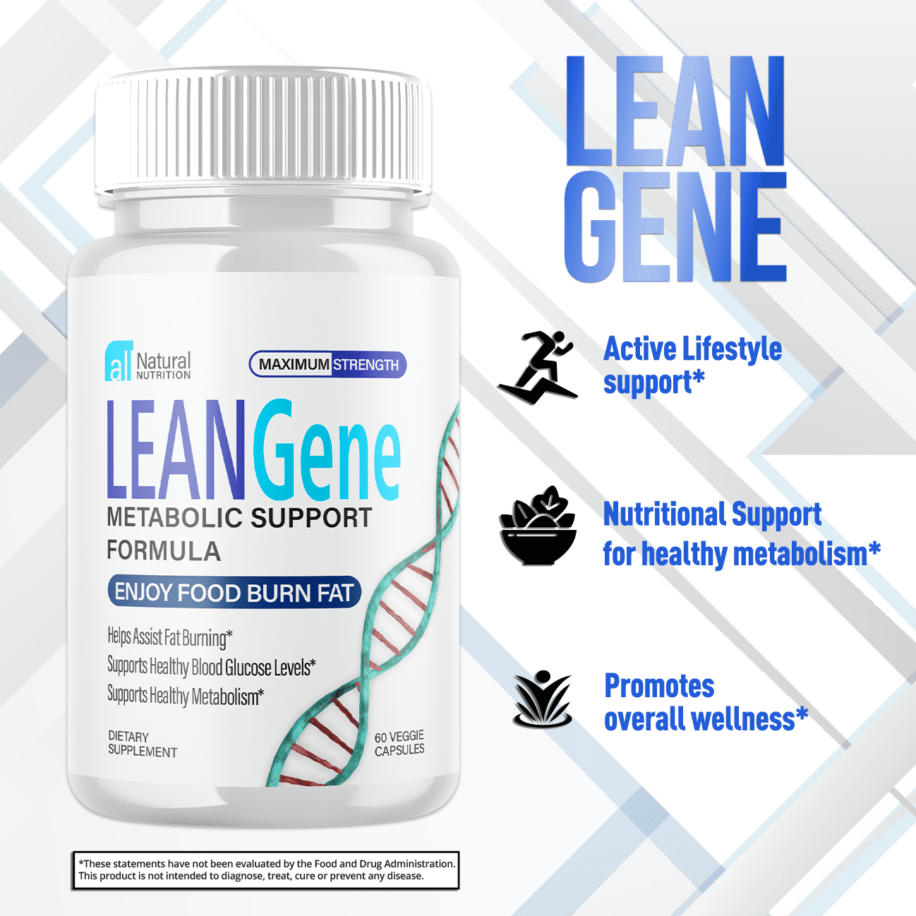 (3 Pack) Lean Gene - Keto Weight Loss Formula - Energy & Focus Boosting Dietary Supplements for Weight Management & Metabolism - Advanced Fat Burn Raspberry Ketones Pills - 180 Capsules