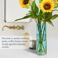 thumbnail image 4 of Clear Flower Vase Centerpieces Plastic Cylindrical Vases Home Wedding Decor 4"x12" Sky Blue, 4 of 6