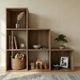 thumbnail image 1 of Mueble Organizador de 6 Cubos Madik Escalera Multiusos Café Nuez, 1 of 5