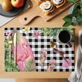 thumbnail image 2 of Summer Ocean Pink Surfboard Placemats Set of 8, Beach Slippers Flower Palm Leaf Black Plaid Non-Slip Place Mats Washable Table Mats for Kitchen Dining Table Decorations Indoor/Outdoor, 2 of 9