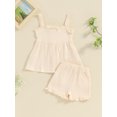 thumbnail image 3 of Baby Girls Shorts Set, Spaghetti Straps Button-down Camisole with Elastic Waist Shorts Summer Outfit, 3 of 8