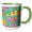 Green/White, variant on 3drose, Tropical Watercolor Teal Aloha Jungle Summer Hibiscus Pattern, 15oz Mug