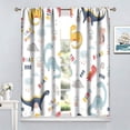 thumbnail image 3 of Cartoon Dinosaur Curtains for Kids Boys Girls Home Decor Colorful Cute Dino Animals Print Pattern Rod Pocket Blackout Window Drapes for Nursery Baby Bedroom Playroom W52xL84in 2 Panels, 3 of 7
