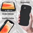 thumbnail image 4 of Compatible with iPhone 12 6.1" Wavy Edge Case, Cute Solid Color Curly Wave Shape Frame Design for Women Girls, Soft TPU Rubber Full-Body Shockproof Bumper Protection Phone Case, Black, 4 of 13