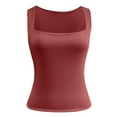 thumbnail image 5 of Lixiuxyad Built-in Bra Tank Tops Women's Tanks & For Everyday Wear Fitted Design And Style Perfect Pairing With Jeans Ideal For Summer Season(Red L), 5 of 6
