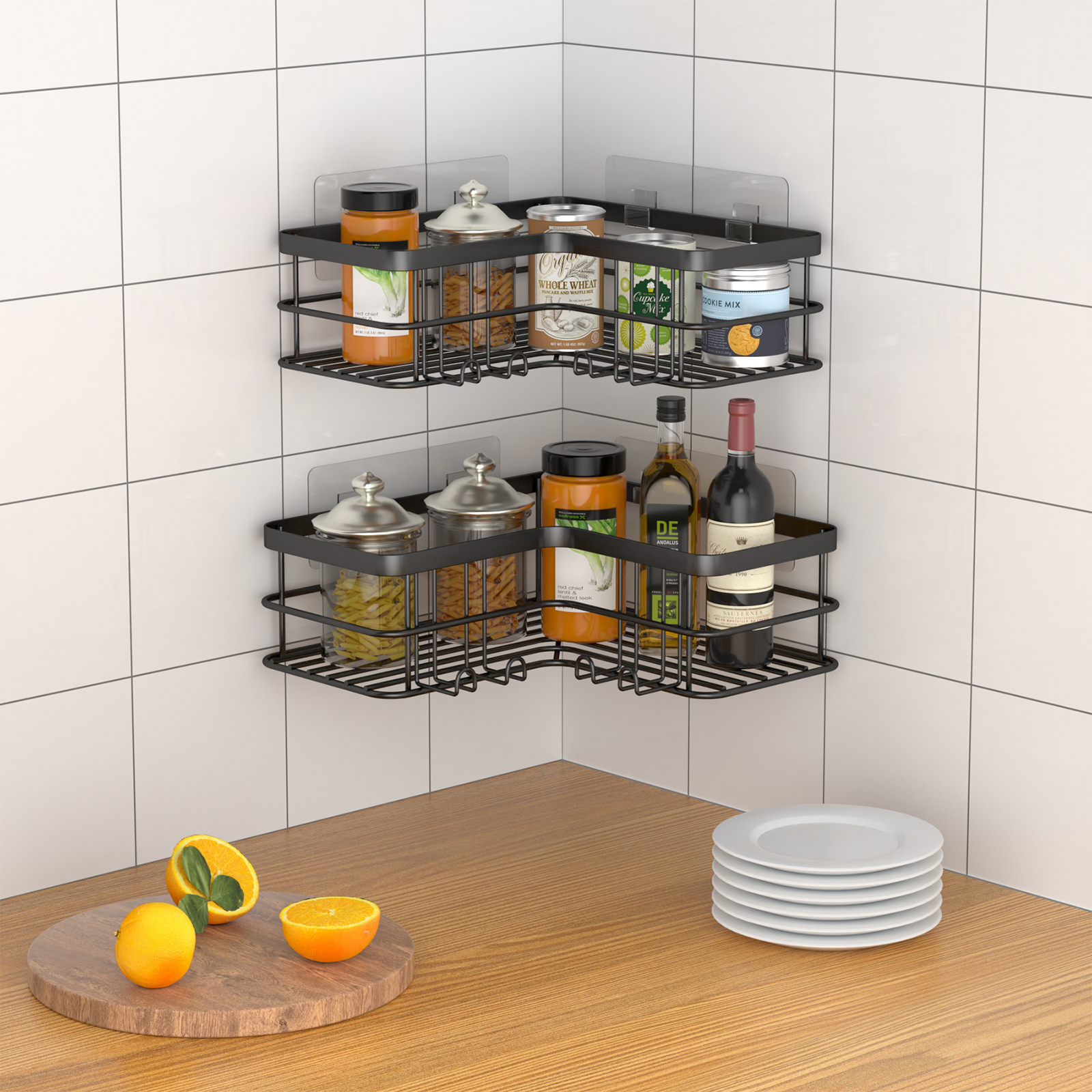 stusgo 2-Shelf Corner Shower Caddy, Black photo 5