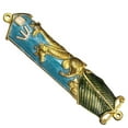 thumbnail image 3 of Hand Painted Blue Enamel Noahs Ark Mezuzah with Gold Accents and fine Crystals by Matashi, 3 of 7
