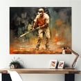 thumbnail image 1 of Designart Art Mural Sport Baseball, Abstrait Paysage Intérieur Baseball, Grand Art Mural Sport Baseball, Art Mural Moderne sur Toile Orange, 20x12 Pouces, 1 of 5