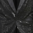 thumbnail image 2 of Gubotare Big And Tall Jacket Jacket Goth Fit Suit Praty Outwear Coat Men's Sequin Tuxedo (Black, M), 2 of 5