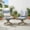 Brown, variant on 2-Pcs All-Weather Patio Swivel Chairs, Aluminum Frame Outdoor Dining Chairs Set of 2 with Cushions