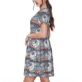 thumbnail image 2 of Uemuo sparus aurata Print Womens Summer Dress Casual Swing Short Sleeve Sundresses Beach A-line Shift Dress, 2 of 6