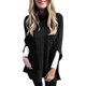 thumbnail image 1 of Suéter de punto grueso de manga larga con cuello alto para mujer, blusas cálidas de invierno, ponchos y capas de punto para mujer, blusas de punto con cuello alto, suéter de crochet, 1 of 5