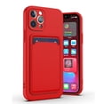 thumbnail image 1 of Funda tipo billetera de silicona líquida para iPhone 12 13 mini 11 14 Pro Max, funda con ranura para tarjetero para iPhone XR Xs 8 Plus, funda de bolsillo delgada Tan Jianjun unisex, 1 of 2