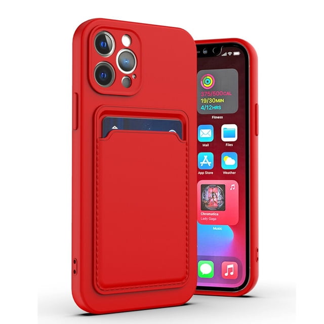 Funda tipo billetera de silicona líquida para iPhone 12 13 mini 11 14 Pro Max, funda con ranura para tarjetero para iPhone XR Xs 8 Plus, funda de bolsillo delgada Tan Jianjun unisex