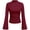 Wine Red, variant on PRETTYGARDEN Womens Long Sleeve Shirts Fall Bell Sleeve Mock Turtleneck Ribbed Going Out Tops Casual Ruched Y2K Clothes