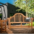 thumbnail image 3 of Teak Wood Lutyens Double Outdoor Patio & Garden Bench, 3 of 7