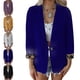 thumbnail image 3 of Chaqueta de oficina de mujer casual de leopardo de manga larga para trabajar chaqueta de cuello de solapa frontal abierta, 3 of 5