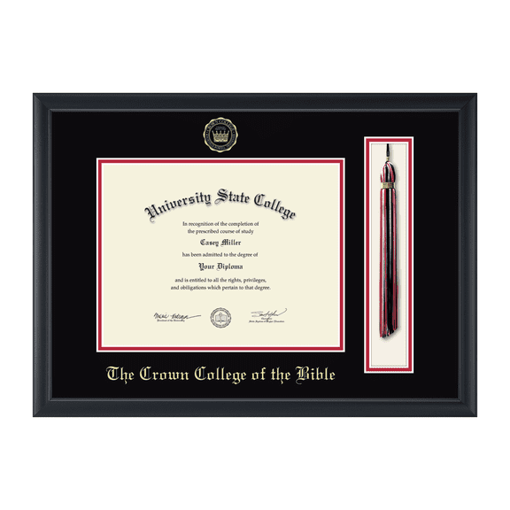 Framerly - Crown Bible Tassel Diploma Frame In Black Moulding