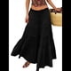 thumbnail image 1 of Falda Larga Informal Elegante de Verano para Mujer, con , de Cintura Alta, Corte A, Holgada y con Vuelo. Negro M, 1 of 8