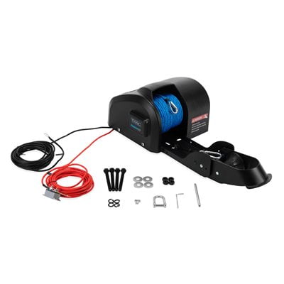Camco Marine Treuil Ancre de Bateau 69003 TRAC Extérieur; Ponton 35; Déploiement à Bouton-Poussoir; 12 Volts DC Électrique; Capacité d'Ancre Maximale de 35 Livres; Sans Ancre
