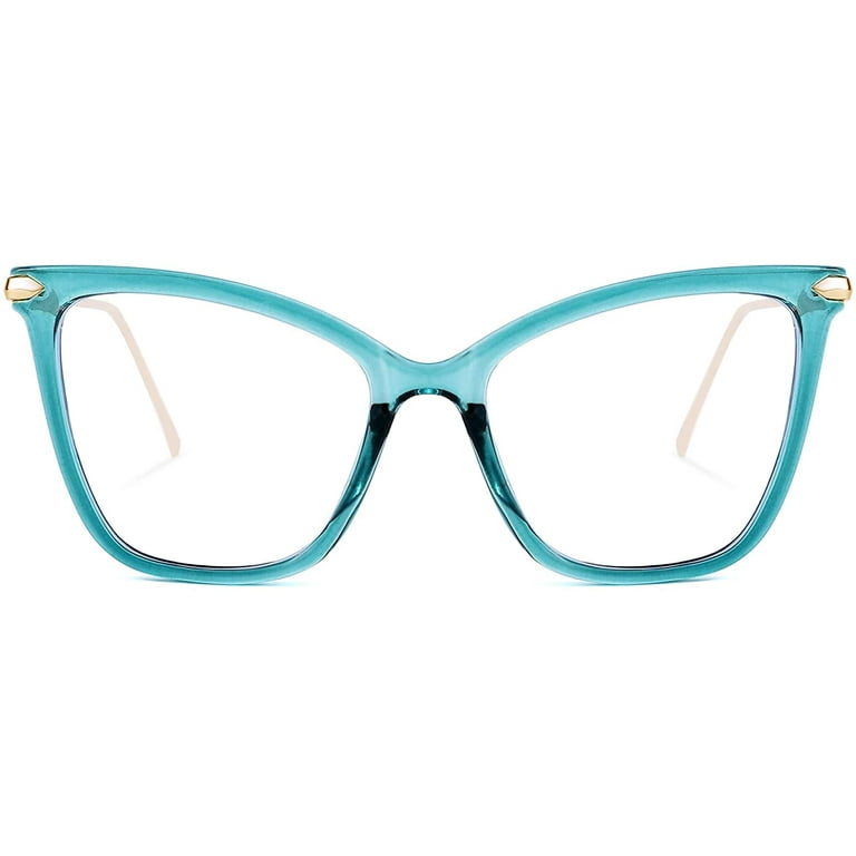 FEISEDY Oversized Cat Eye Glasses Frame with Clear Lenses