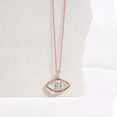 thumbnail image 3 of Lab Diamond Dangling Pendant Necklace For Women | 5 Carat IGI Certified Princess Shape | Evil Eye Charm Lab Diamond Pendant In 18K Rose Gold | FG-VS1-VS2 Quality | Friendly Diamonds, 3 of 6