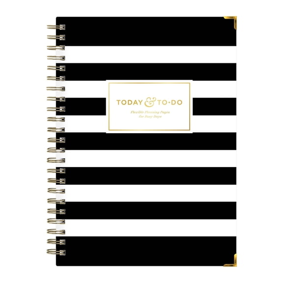 Hardcover Notebook, 5.75x8.5, Day Designer for Blue Sky, Black Stripe