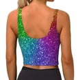 thumbnail image 4 of Uemuo Colorful Glitter Pattern Women's Sports Bra - High Impact Support, Breathable, and Comfortable Athletic Bra for Running, Yoga, and Workouts, 4 of 9