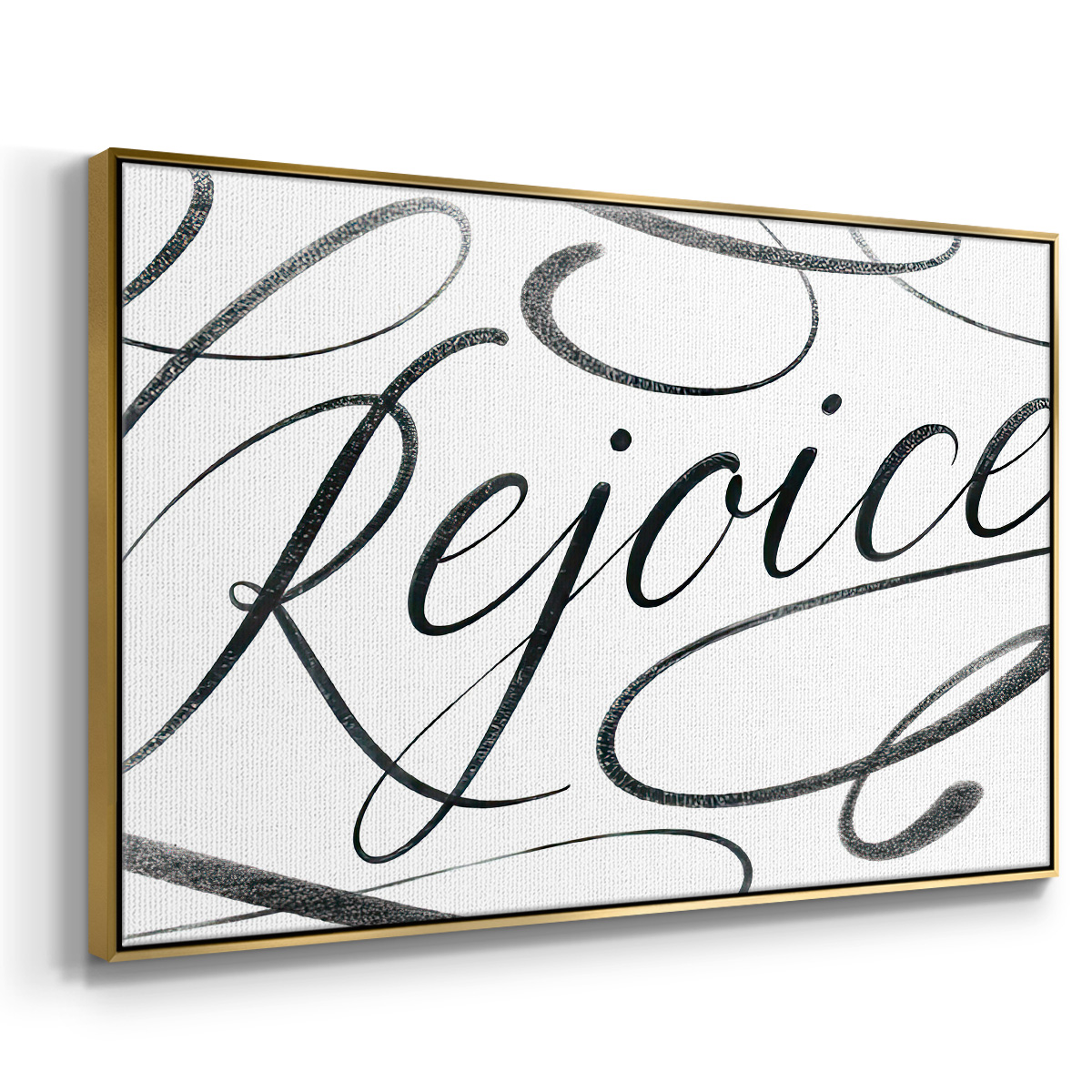 Rejoice - Framed Gallery Wrapped Holiday Canvas - 27 x 41 - Gold Frame