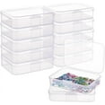 8 Pack 6x3.5x0.8 Inch Rectangle Clear Plastic Storage Box with Double