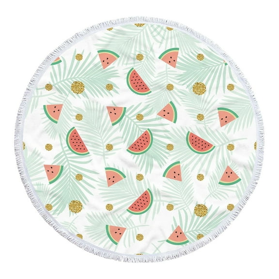 LYEAA Beach Towels Microfiber 155x155cm Beach Mat Thick Beach Towel Round Beach Blanket Lightweight Seaside Sitting Blanket for Travel Vacation Swimming Pool