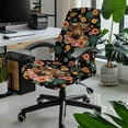 thumbnail image 2 of HELLHERO Boho Mandala Flower Print Desk Chair Cover, Highland Cattle Print Computer Chair Seat Covers Anti Scratch, Spandex Office Chairs Slipcover, Black, 2 of 7
