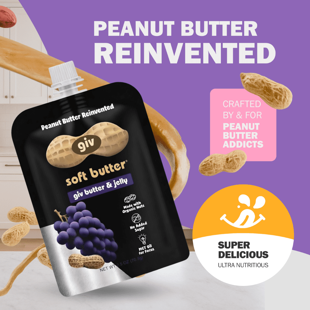 giv soft butter Peanut Butter and Jelly Snack for Energy and Focus, 32g