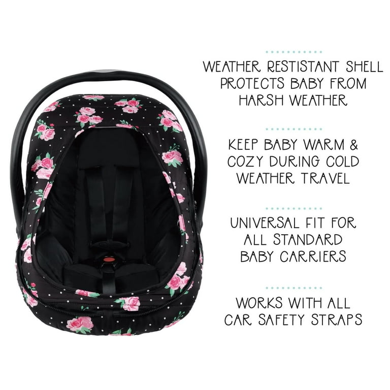The Peanutshell Car Seat Cover Winter Carseat Canopy Car Seat Cover Baby Girls Floral Rose