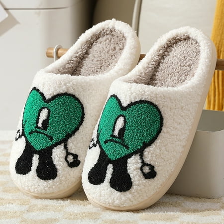 

Women Cute Soft Plush Comfy Warm Winter Slipper (Love Green / XL)