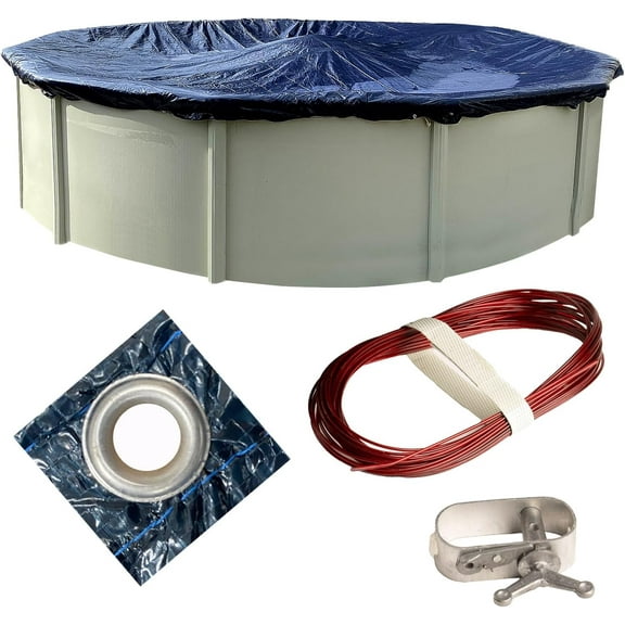 Winter Block Premium Round 28 ft Pool Cover for Above Ground Pools, 10-Year Warrranty
