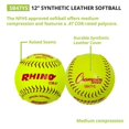 thumbnail image 3 of Champion Sports 6 Ball Pack SB12 12" Optic Yellow .47 Cork Core Raised Seam Softballs, 3 of 7