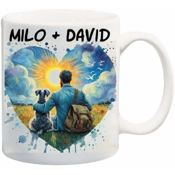 Personalized Schnauzer Coffee Mug with Name, Schnauzer Dog Mom or Dad Gift, Pet Tea Cup Present, Gift for Him or Her, Schnauzer Dog Lover Oig2 26 11 Oz White Ceramic Coffee Mug 380075