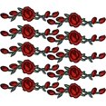 thumbnail image 1 of 10 piezas de parches bordados termoadhesivos con flores rosas, parches termoadhesivos con apliques para planchar, para decoración de camisetas DIY, 1 of 4