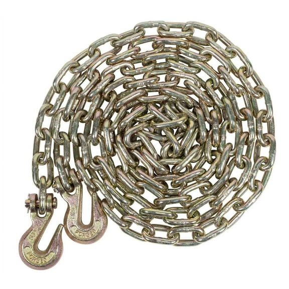 5/16 Inch x 16 FT Grade 70 Binder Chain with Clevis Grab Hooks - G70 Transport Tow Chain - 4,700 Lbs Working Load Limit