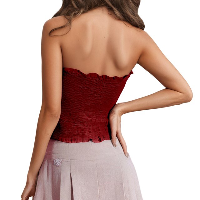 Women's Cute Ruffled Removable Straps Camisole Top