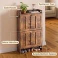 thumbnail image 6 of Asofer Shoe Cabinet with 2 Flip-Down Drawers & Open Storage – Freestanding Narrow Entryway for Hallway, Closet, Dorm, Retro, 6 of 11