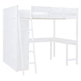thumbnail image 6 of Full Size Loft Bed with Desk and Shelf, Solid Wood Loft Bed Frame with Ladder and Full-Length Guardrail for Boys Girls Teen Adults Bedroom, No Box Spring Needed, White, 6 of 7