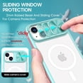 thumbnail image 5 of Clear Case Compatible with iPhone 15 Plus MagSafe Slide Camera Cover, [Strong Magnets][Anti Yellow] Anti Scratch Acrylic Back Soft Frame, 1 Screen Protector for iPhone 15 Plus 6.7"(Pink+Teal), 5 of 17