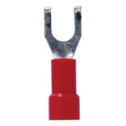 Jandorf 60955 Spade Terminal, 22 to 18 AWG Wire, #8 Stud, Vinyl Insulation, Copper Contact, Red