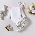 thumbnail image 4 of Bjutir Cute Toddler Baby Bodysuits Set Girls Long Sleeve Romper Bodysuit Cartoon Prints Pants Headbands Outfits For 9 Months, 4 of 7