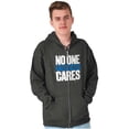 thumbnail image 5 of Funny Sarcasm No One Cares Youre Busy Zip Up Hoodie Men's Women's Brisco Brands 3X, 5 of 6