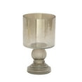 thumbnail image 6 of DecMode Brass Glass Handmade Turned Style Pillar Hurricane Lamp with Faux Mercury Glass Finish, 6 of 8