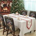 thumbnail image 4 of Christmas Cow Chair Covers Set of 1 Xmas Animal Bell Star Retro Brown Wood Grain Chair Back Covers Stretch Removable Washable Slipcovers Protector for Dining Room Kitchen Party Decor, 4 of 5